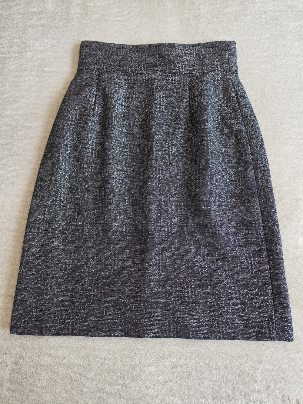 ANTONIO MELANI Black and Charcoal Two-Piece Skirt Suit - Picture 10 of 14